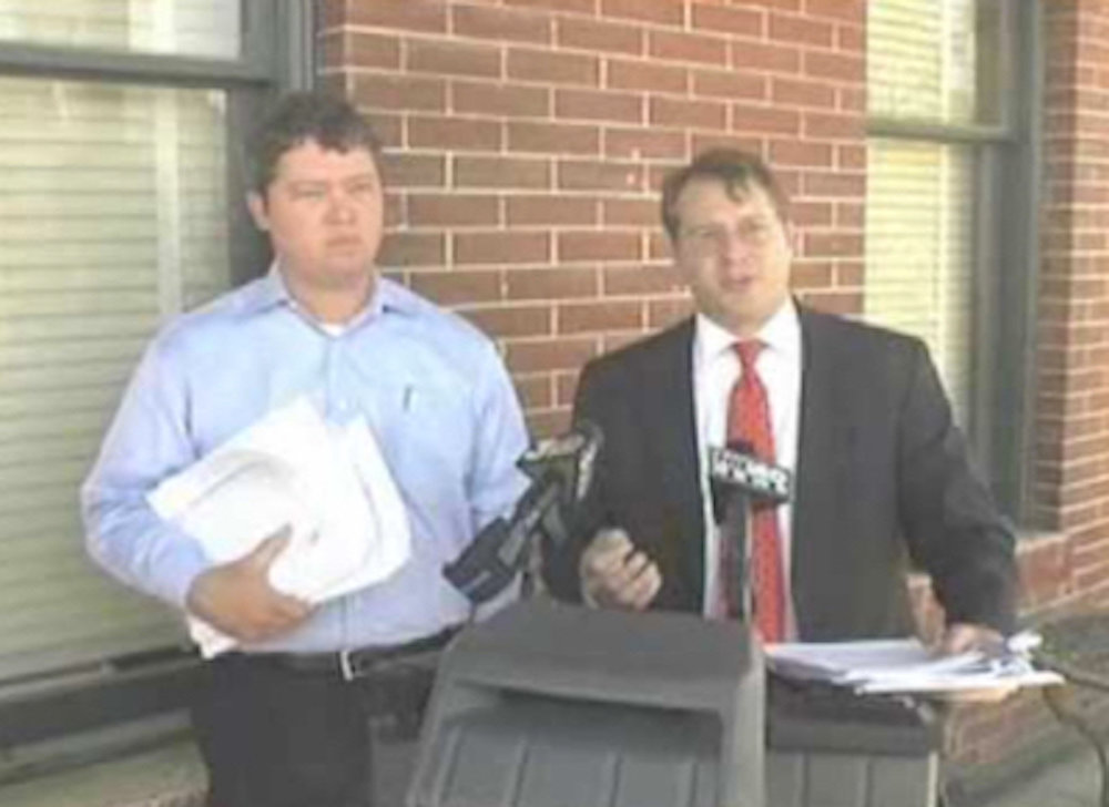 Rudy Warnock, left, with Jackson attorney Dorsey Carson in a file photo when Mr. Warnock worked for Madison County.